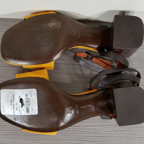 Mercedes Castillo Riza Block Heel Sandal, Tangerine, Womens Size 6.5 US / 36.5 - Picture 11 of 12